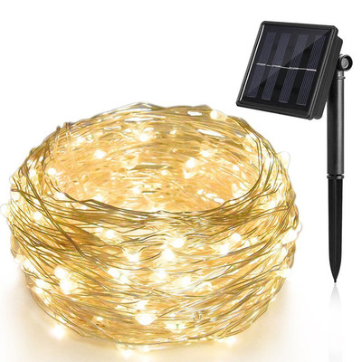 100 LED Solar Powered Copper string sFairy Lights